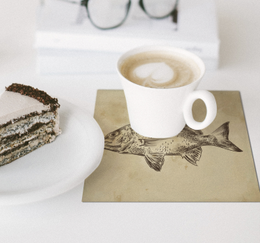 Geek coasters whimsical fish design - TenStickers