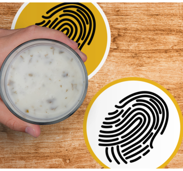 Geek coasters with distinctive fingerprint designs - TenStickers