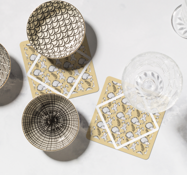 Geek coasters with playful animal designs - TenStickers