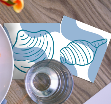 Geek coasters with stylized shell designs - TenStickers