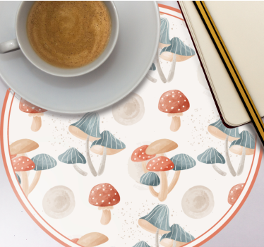Geek coasters with vibrant mushroom designs - TenStickers