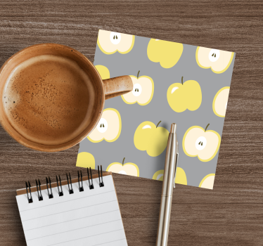 Geek coasters yellow apple design - TenStickers