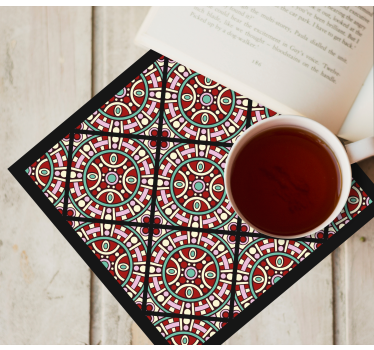 Geometric circular pattern coasters - TenStickers