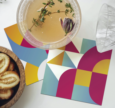 Geometric shape patterns coasters - TenStickers