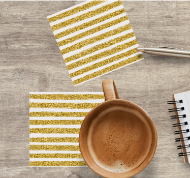 Glitter striped pattern coasters - TenStickers