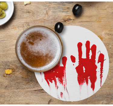 Halloween coasters red handprint design - TenStickers