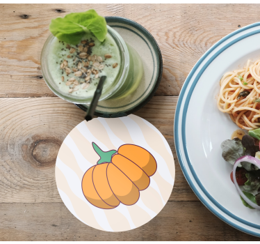 Halloween coasters stylized pumpkin design - TenStickers