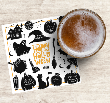 Halloween coasters with spooky halloween designs - TenStickers