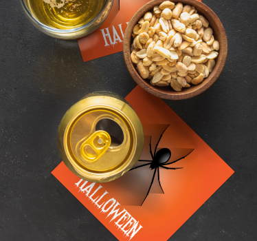 Halloween coasters with spooky spider design - TenStickers