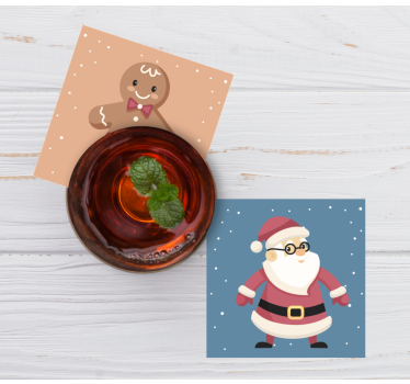 Holiday characters xmas coasters - TenStickers