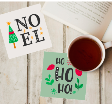 Holiday pack with quotes xmas coasters - TenStickers