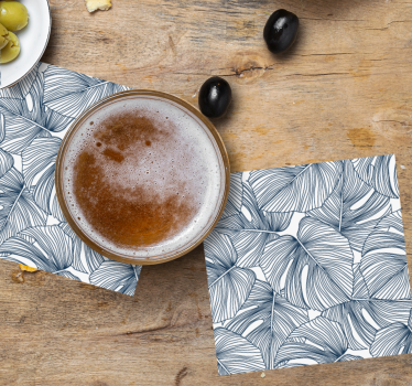 Leaf pattern design coasters - TenStickers