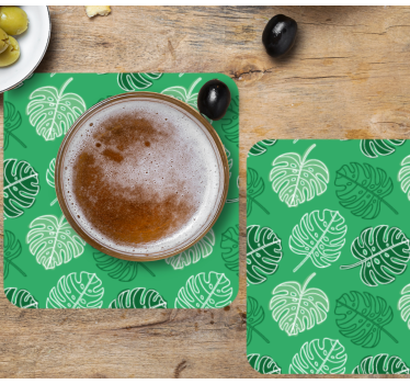 Leafy patterned surface coasters - TenStickers