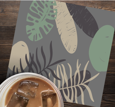 Leafy textured pattern coasters - TenStickers