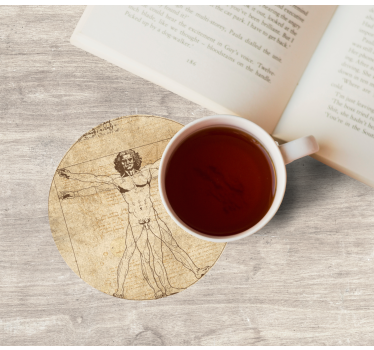 Leonardo da Vinci art retro coasters - TenStickers