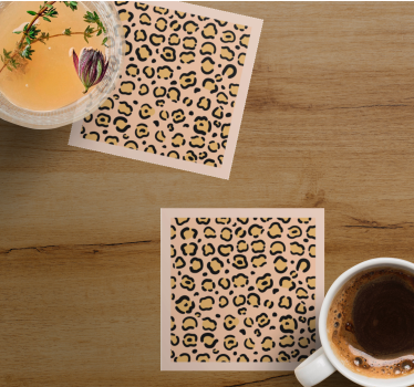 Leopard print motif coasters - TenStickers