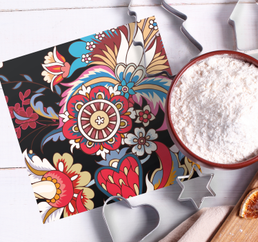 Lively floral composition coasters - TenStickers