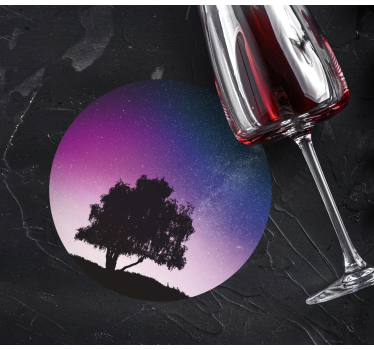 Lonely tree and meteor modern drink coaster - TenStickers