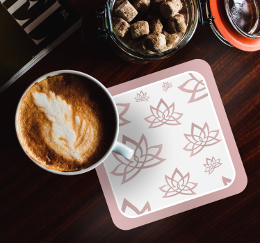 Lotus pattern motif coasters - TenStickers