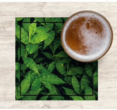 Lush green leaf pattern coasters - TenStickers