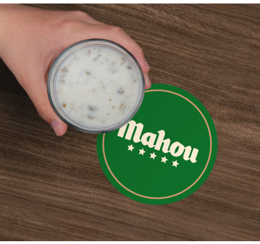 Mahou logo on a set table beer coasters - TenStickers