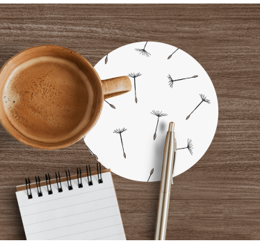 Minimalistic dandelions modern drink coaster - TenStickers