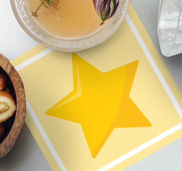 Modern coasters bold yellow star shape - TenStickers