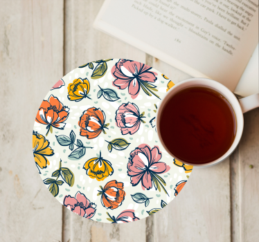 Modern coasters botanical print design - TenStickers