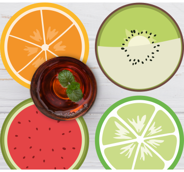 Modern coasters citrus fruit slices design - TenStickers