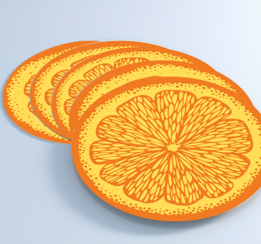 Modern coasters citrus slice design - TenStickers