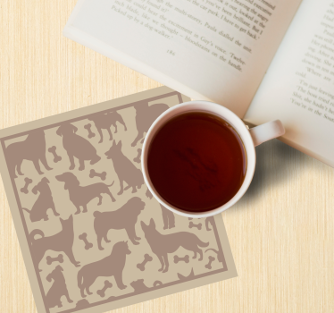 Modern coasters featuring playful dog shapes - TenStickers