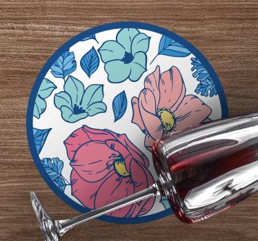 Modern coasters floral pattern circle - TenStickers