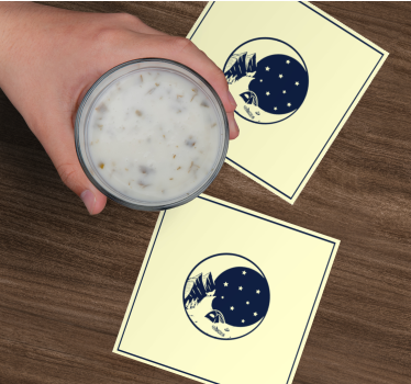 Modern coasters mountain night view - TenStickers