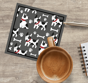 Modern coasters playful dog design - TenStickers