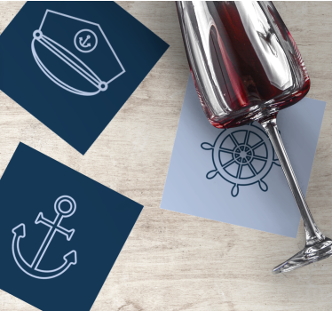 Modern coasters with anchor & nautical designs - TenStickers