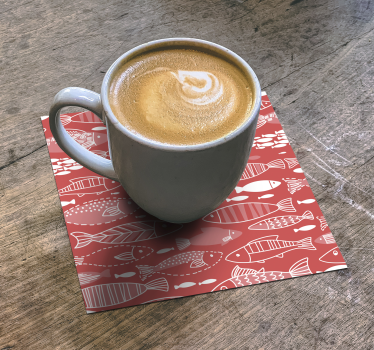 Modern coasters with fish pattern design - TenStickers