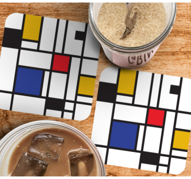 Modern coasters with geometric pattern blocks - TenStickers