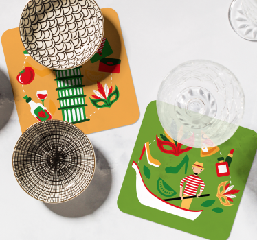 most famous icons of italy more coasters - TenStickers