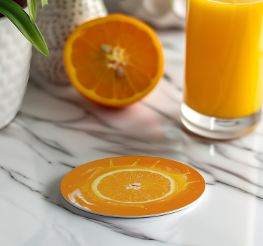 Orange juice image coaster - TenStickers