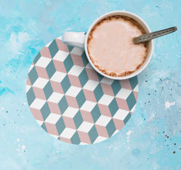 Pastel colored cubes modern drink coaster - TenStickers