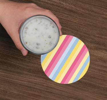 Pastel colors design modern drink coaster - TenStickers