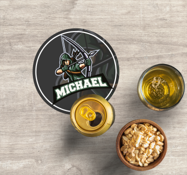 Personalizable coasters archer with name - TenStickers