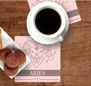 Personalizable coasters aries zodiac symbol - TenStickers
