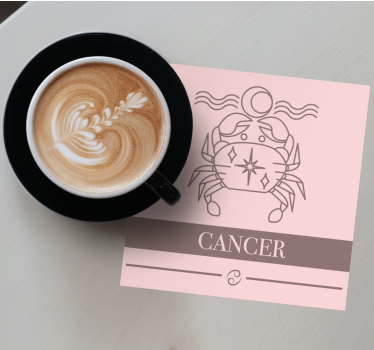 Personalizable coasters cancer zodiac symbol - TenStickers