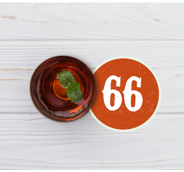 Personalizable coasters circular number label - TenStickers