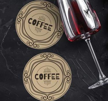 Personalizable coasters elegant coffee circular design - TenStickers