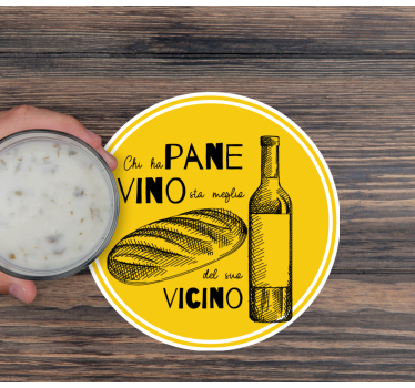 Personalizable coasters for wine bottle and bread - TenStickers