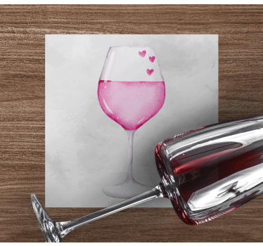 Personalizable coasters heart adorned glass - TenStickers