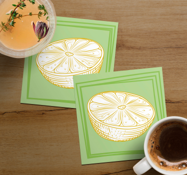Personalizable coasters lime slice illustration - TenStickers