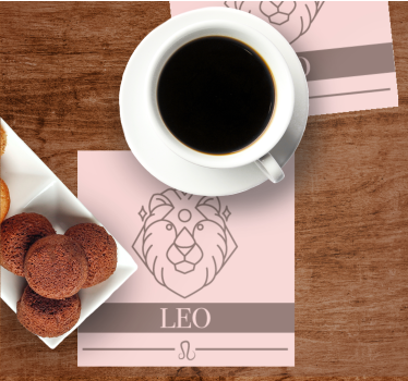 Personalizable coasters minimalist leo emblem - TenStickers